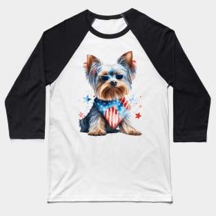 4th of July Yorkshire Terrier #3 Baseball T-Shirt